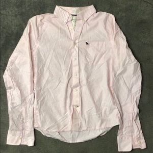Pink Abercrombie button up muscles fit
